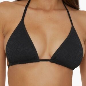 Becca NWT Color Play Triangle Bikini Swim Top Black S